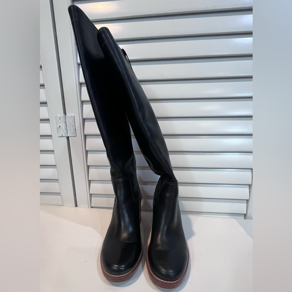 Nine West Hecee Leather Block Heel Boots size 8.5 - Picture 2 of 8